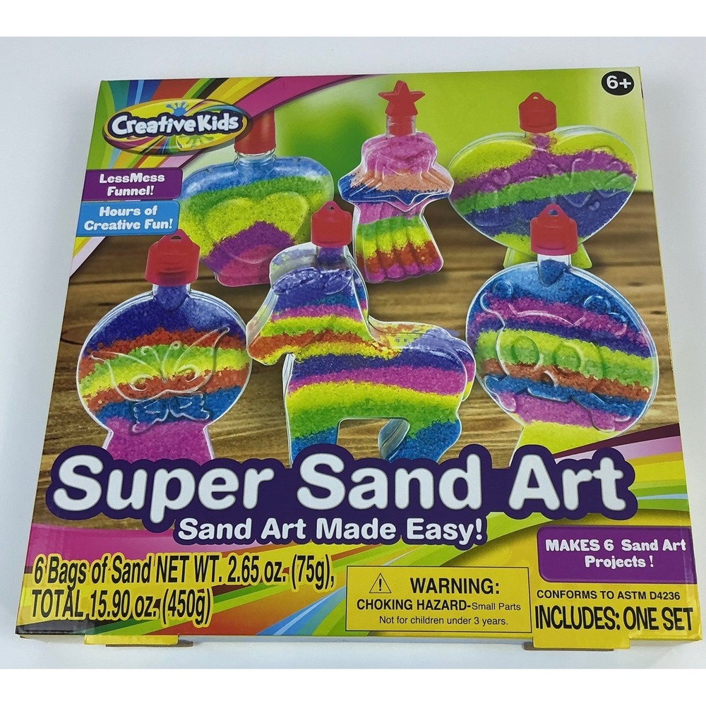 Creative Kids Super Sand Art Kit - Fun Activity for Kids - Makes 6 Projects